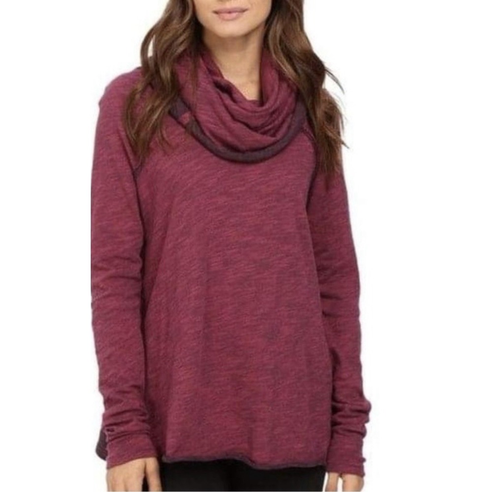 Free People Beach Cocoon Pullover‎ Sweater Sz S magenta Oversized Boho Cotton
